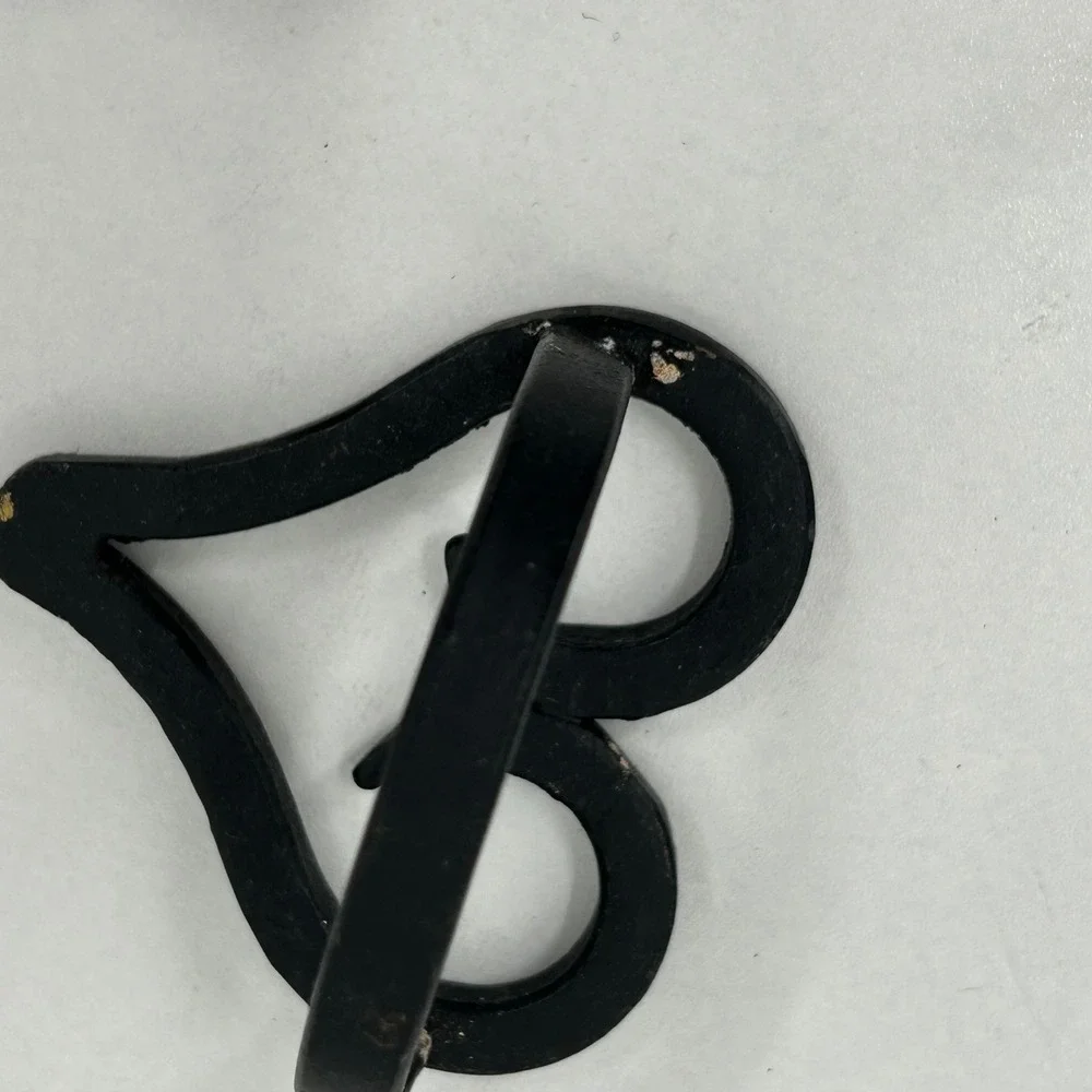 Wrought Iron Black Metal Heart Napkin Rings Set of 7 Farmhouse Decor Rustic Farm